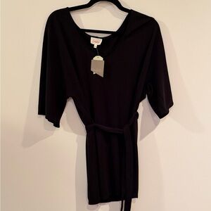 Deletta Black V-Neck Tunic from Anthropologie - Small